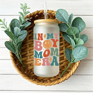 In My Boy Mom Era Tumbler – Iced Coffee Cup, Mother&#39;s Day Gift, Mama Cup, Funny Mom Gift, Best Mom Ever Gift
