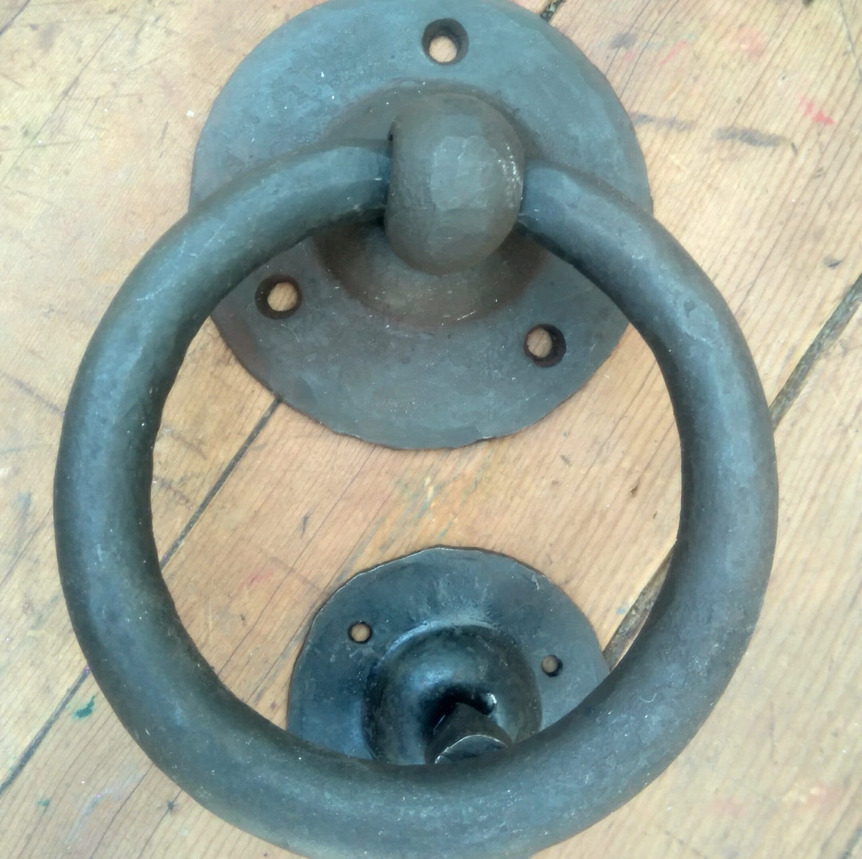 Hammer Door Knocker.black Wrought Iron Door Knocker.iron Etsy UK