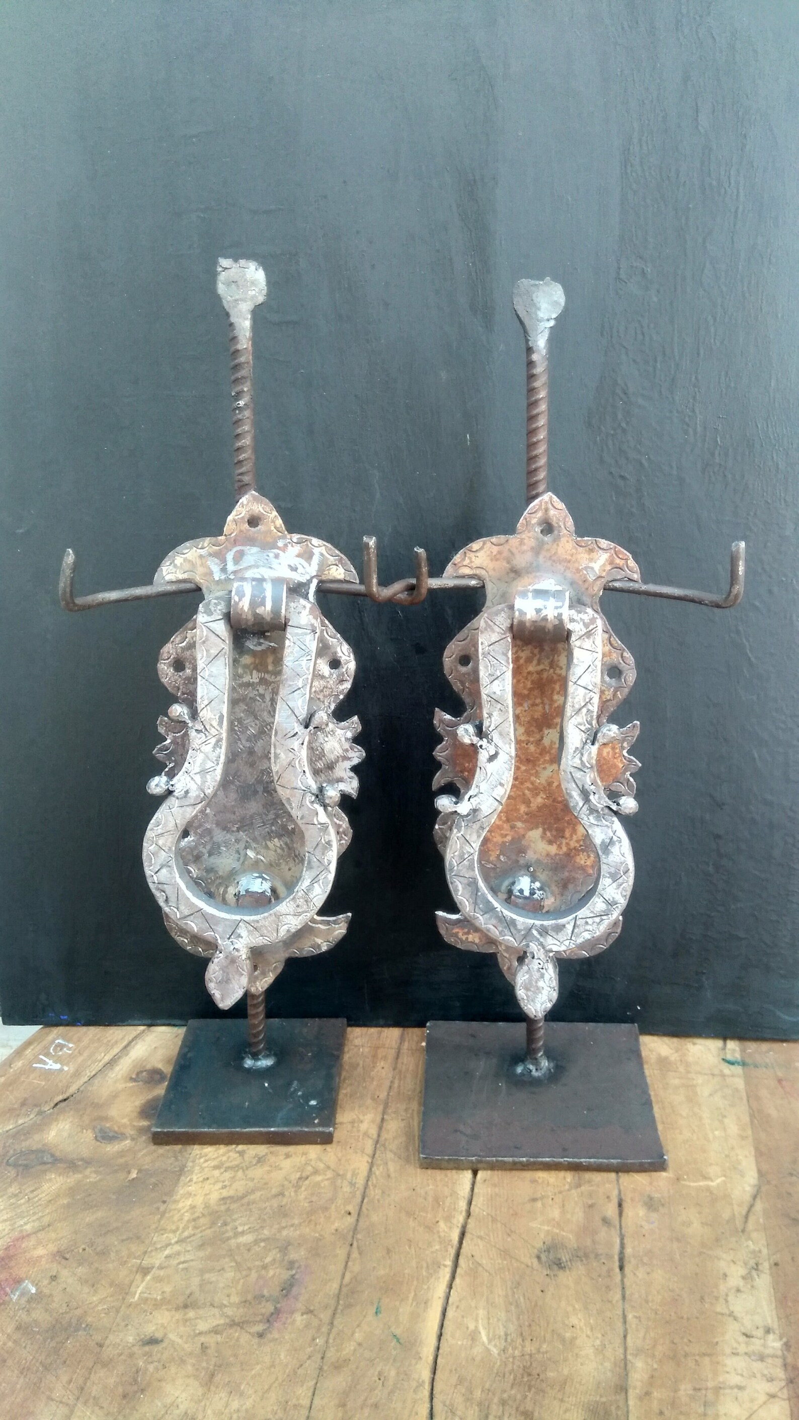 Hammer door knocker.Black Wrought Iron Door Knocker.Iron Etsy