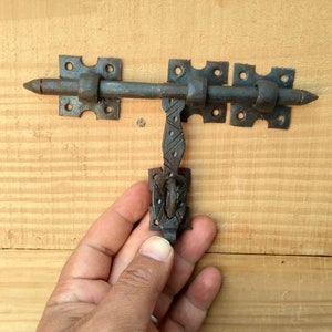 Black Wrought Iron Door Latch.Handmade Door Locks.Door Hardware Latch.