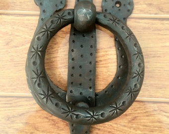 Black Authentic Iron  Door Knocker For House Entry Door.Handmade strong Metal Door Pull  directly from Forge.