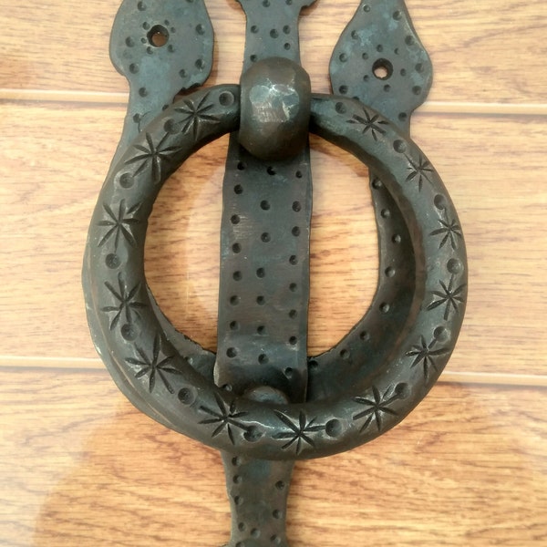Black Authentic Iron  Door Knocker For House Entry Door.Handmade strong Metal Door Pull  directly from Forge.
