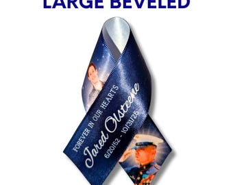Sets of 100+ LARGE Beveled Edge Funeral Ribbon Keepsake Ribbons