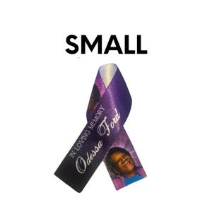 Set of 10+ SMALL Customized Ribbon Keepsakes With Pins Any Color for Funeral