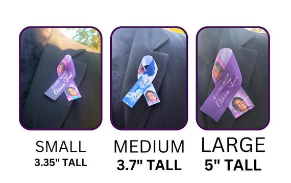 Memorial Ribbon Customized Pin for Loss Loved One Keepsake Personalized Ribbon for Awareness for Baptism and Christening Ribbon for Funeral