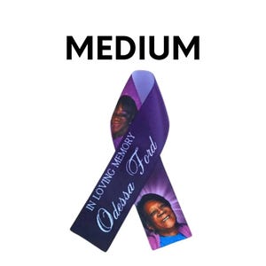 Set of 10-90 MEDIUM Customized Funeral Ribbon With Pins Any Color for Loved One Keepsake