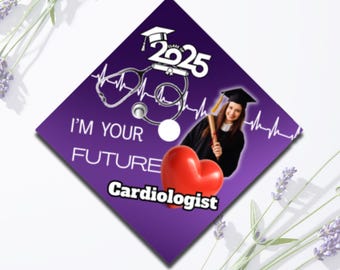 Custom Designed Graduation Hat Topper Round Photo Board