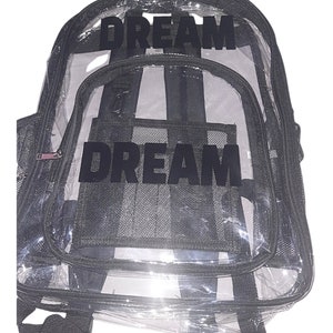 Custom Clear PVC Backpacks, Personalized Name,  Birthday Gift,  Sturdy,  Back to School, Daycare, Travel