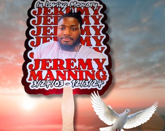 Customized Foil In Loving Memory Celebration Fans
