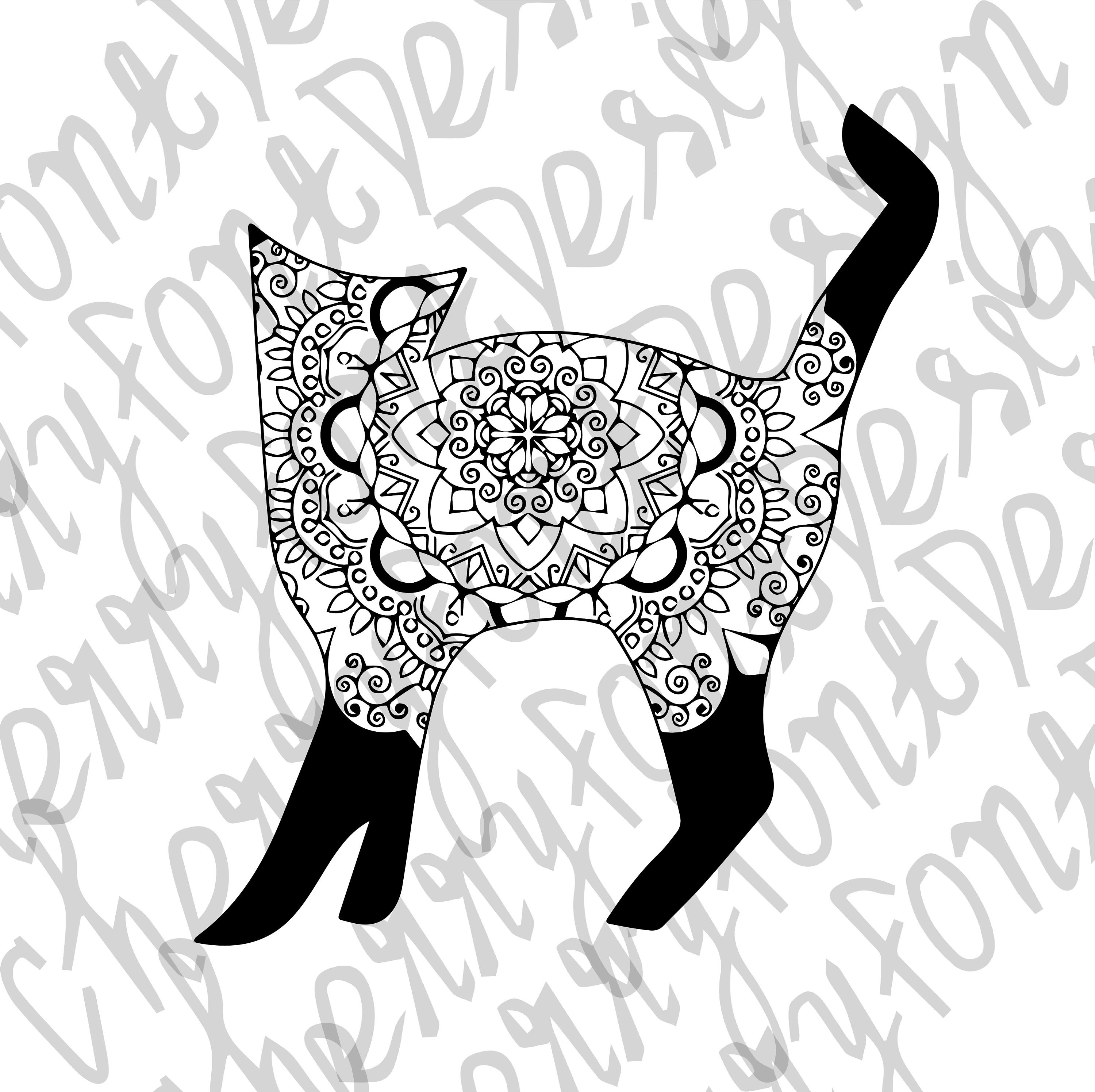Free Free 232 Cricut Cat Mandala SVG PNG EPS DXF File