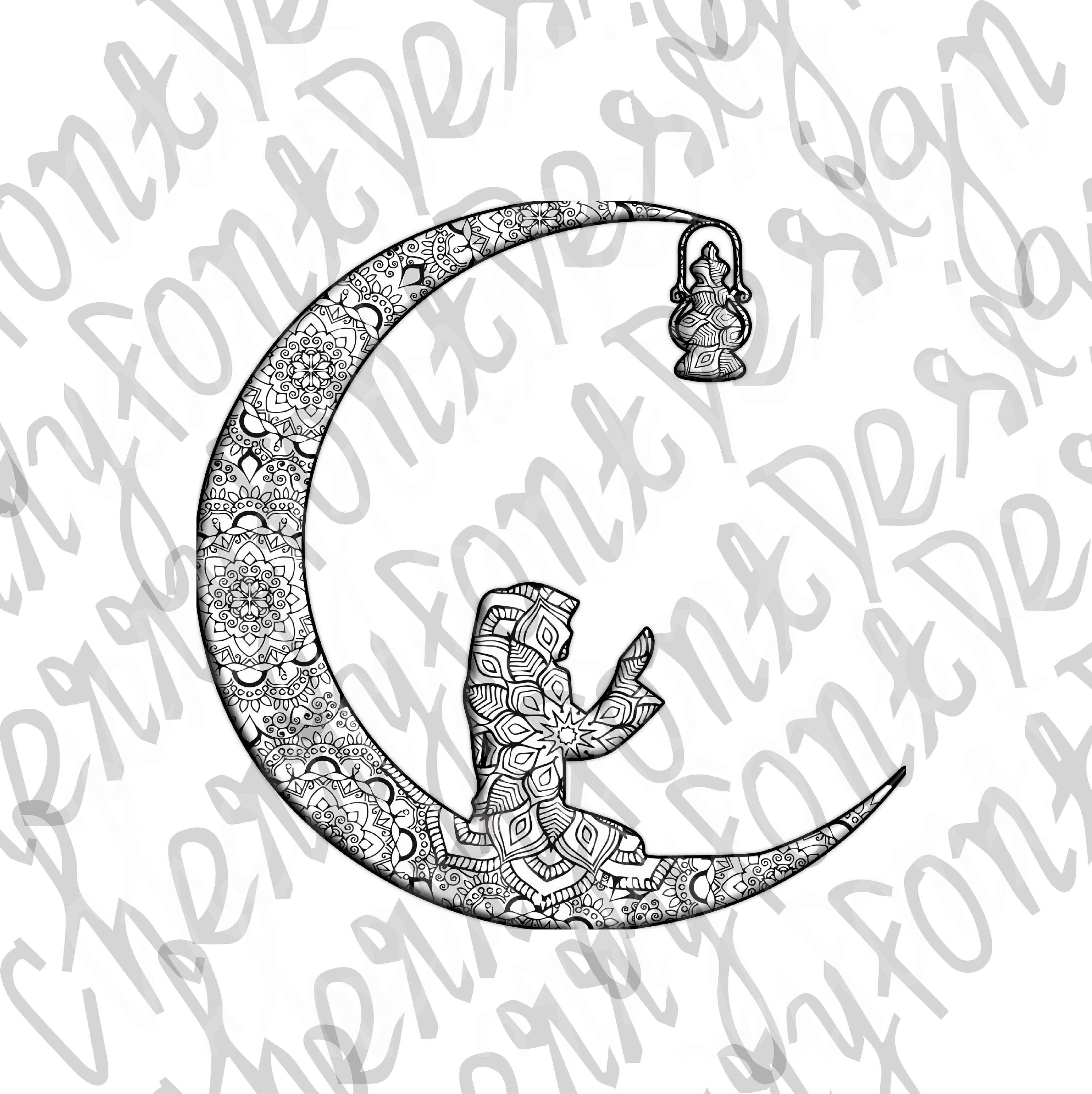 Mandala moon svg Mandala svg moon svg moon clipart svg | Etsy
