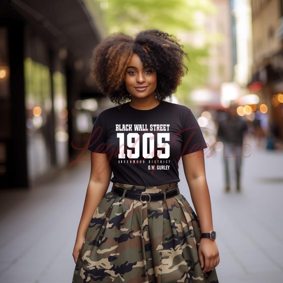 Black Wall Street 1905 Puff Print Sweatshirt | Greenwood District Tulsa | Raised 3D Print | O.W. Gurley Legacy Apparel | Black History Shirt