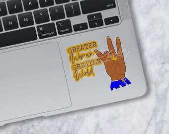 Greater Woman Greater World Sticker - Laptop, Car, Water Bottle (3x2.85")