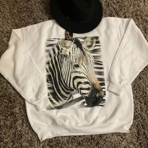 Zebra w/ Rhinestones Crewneck