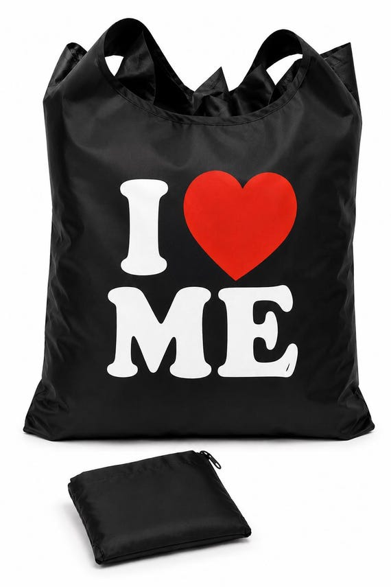 I Love Me Tote Bag | Black Girl Self Love Gift | Empowerment Tote | Foldable Shopping Bag