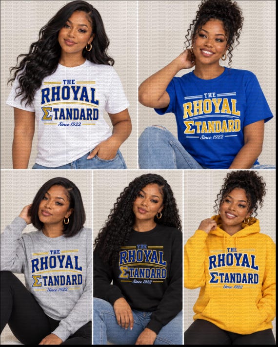 The Rhoyal Standard | Royal Blue Gold Sorority Apparel | Greek Inspired Tee Hoodie Sweatshirt Long Sleeve