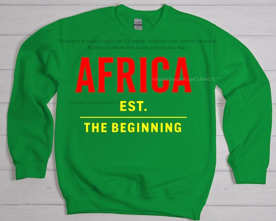 Africa Est. The Beginning Sweatshirt | Pan African Pride Crewneck | African Heritage Statement Apparel | Black-Owned Brand