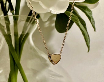 Gold heart necklace, Dainty necklace, Dainty gold necklace, Gold chain necklace