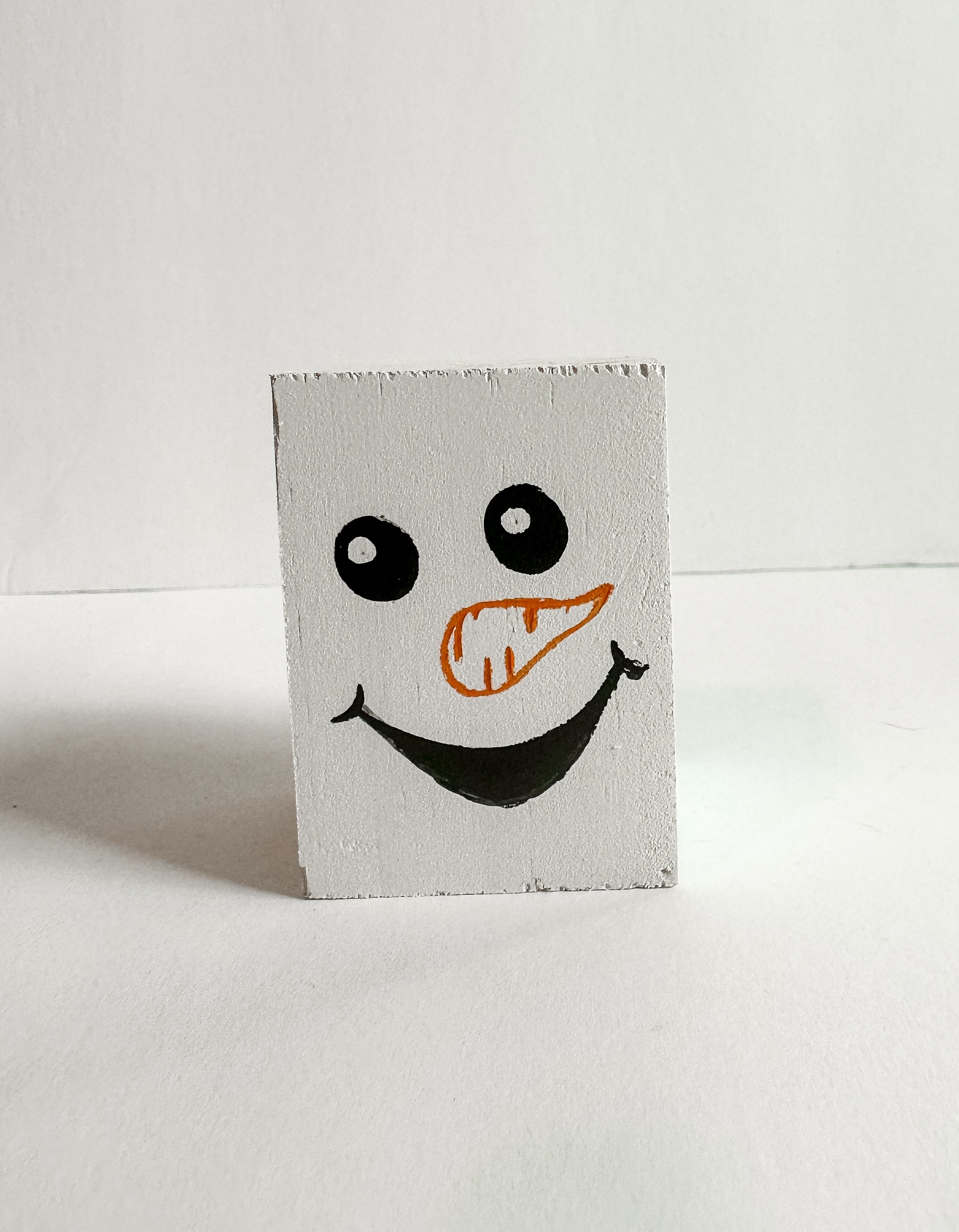 Wooden Christmas Blocks, Set of 4 Santas Belt, Snowman, Green Grouch