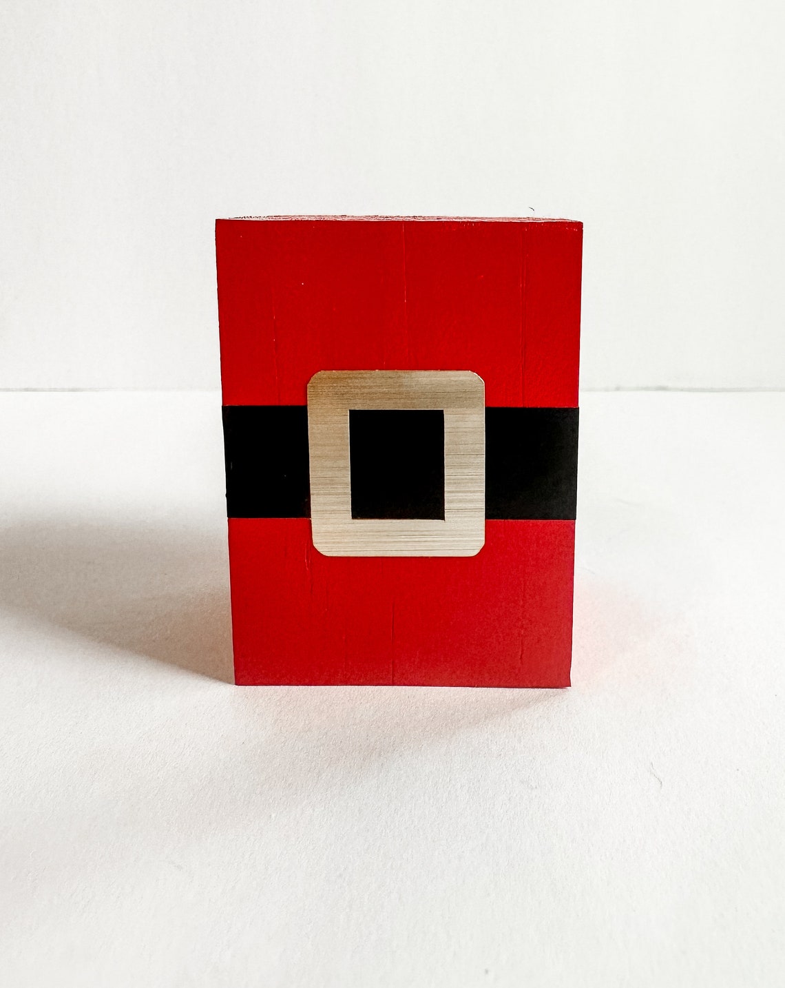 Wooden Christmas Blocks, Set of 4 Santas Belt, Snowman, Green Grouch