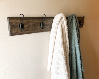 Farmhouse Coat Hook, Wall Mounted, Stocking Hanger, Coat Hanger, Entryway Hook,Rustic Entryway,Coffee bar hooks,Mudroom Hook,Towel Hanger