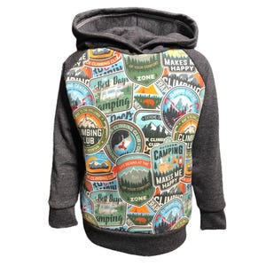 Camping Hoodie for Kids, Birthday Gifts for Boy, Nature Lover Gift, Adventurer Gift, Outdoorsy Sweatshirt, Toddler Boy Clothes 3t Sweatshirt