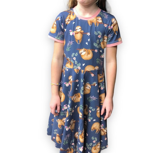 Sloth Dress Girls Sloth Shirt for Kids Sloth Gifts for Girls Cute Leggings for Skirts Peplum Top 4t Birthday Dress for Toddlers First Etsy Canada