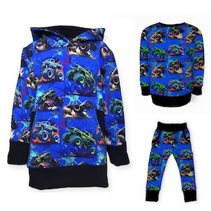 Monster Truck Hoodie, Birthday Gift for Boys, Monster Truck Birthday Outfit, Truck Sweatshirt, Toddler Boy Clothes, Truck Lover Gift,