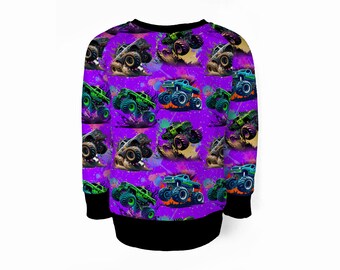 Monster Truck Sweatshirt, Birthday Gift for Girls, Monster Truck Birthday Outfit, Truck Hoodie, Toddler Girl Clothes, Truck Lover Gift