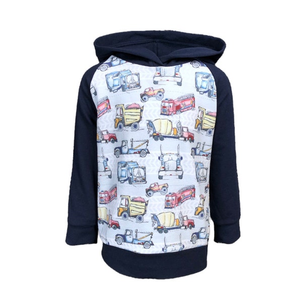 Truck Hoodie, Toddler Boy Hoodie, Construction Birthday Outfit, Boy Jogger Set, 3rd Birthday Gift Little Boy, 2t Sweatshirt Little Boy