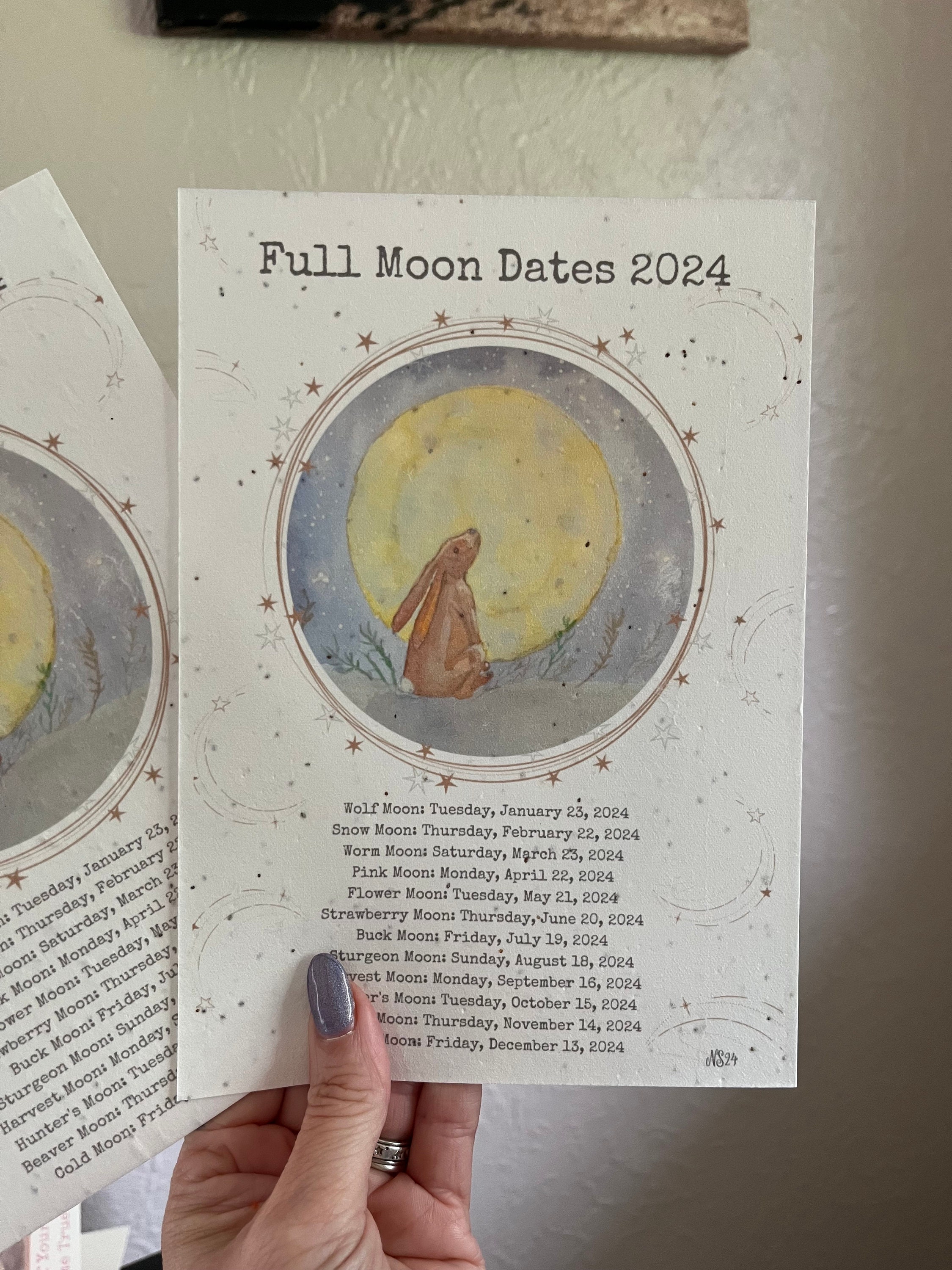 Uk Full Moon Dates 2024 Moon Gazing Hare Altar Decor Etsy