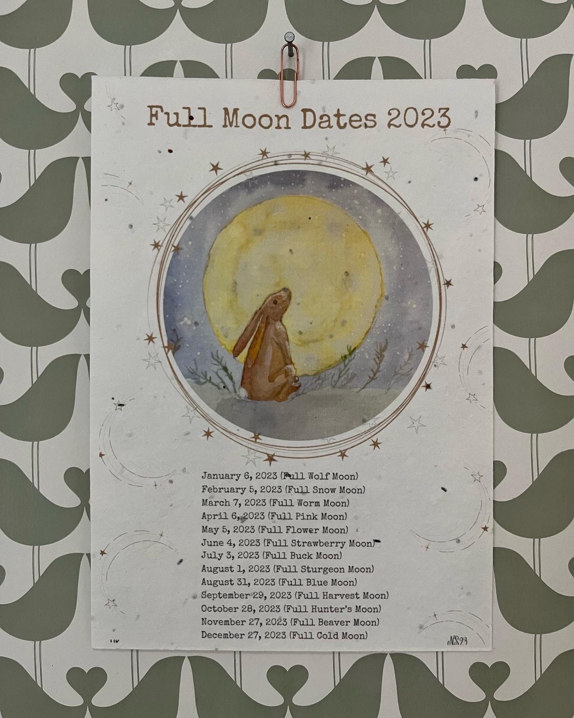 Full Moon Dates 2023 Full Moon Print Altar Decoration - Etsy UK