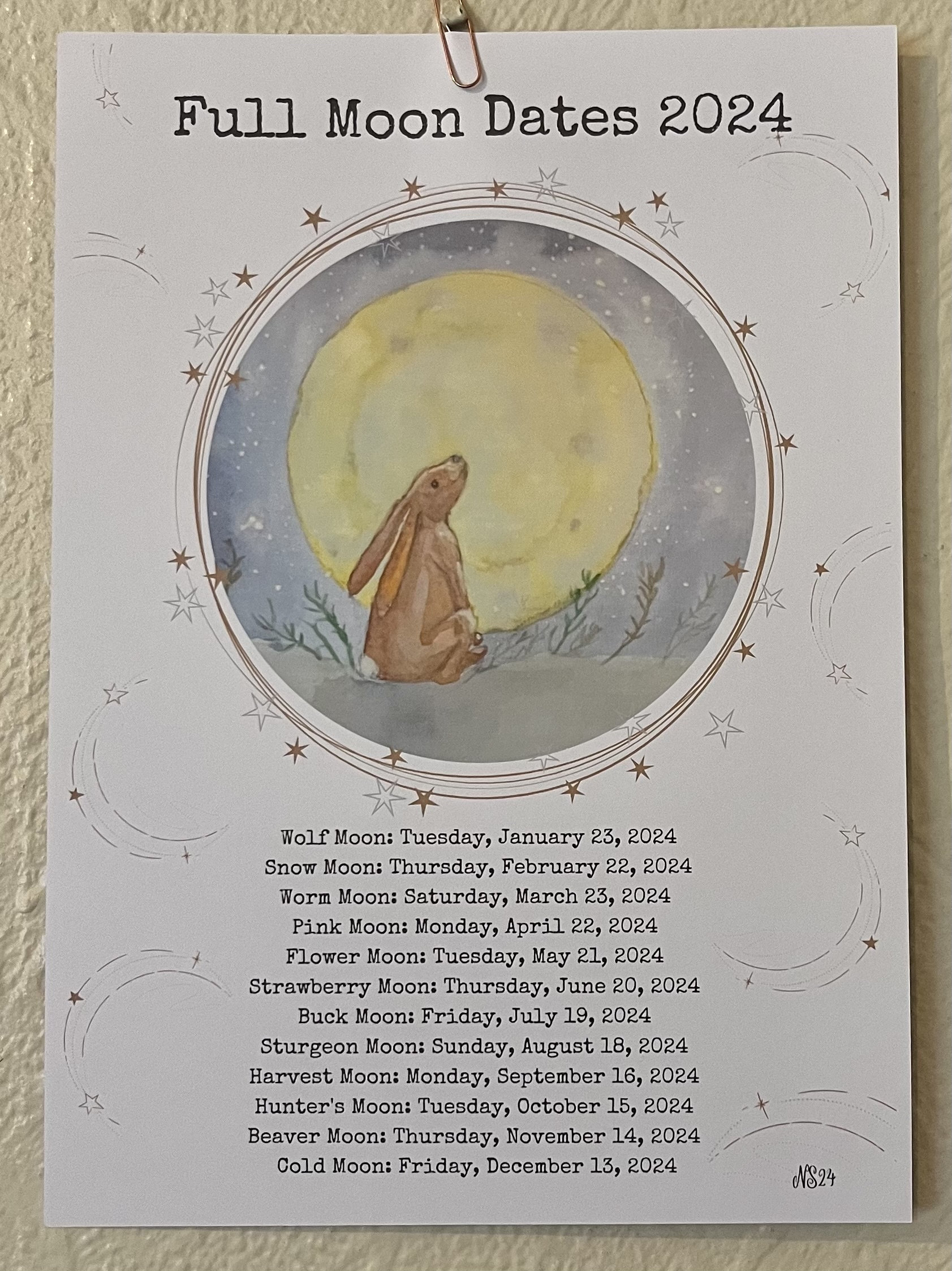 Uk Full Moon Dates 2024 Moon Gazing Hare Altar Decor Etsy