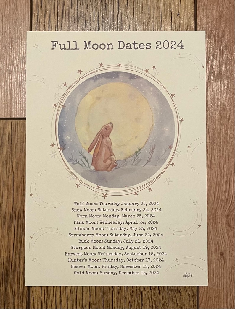 Uk Full Moon Dates 2024, Moon Gazing Hare, Altar Decor, Grimoire Pages