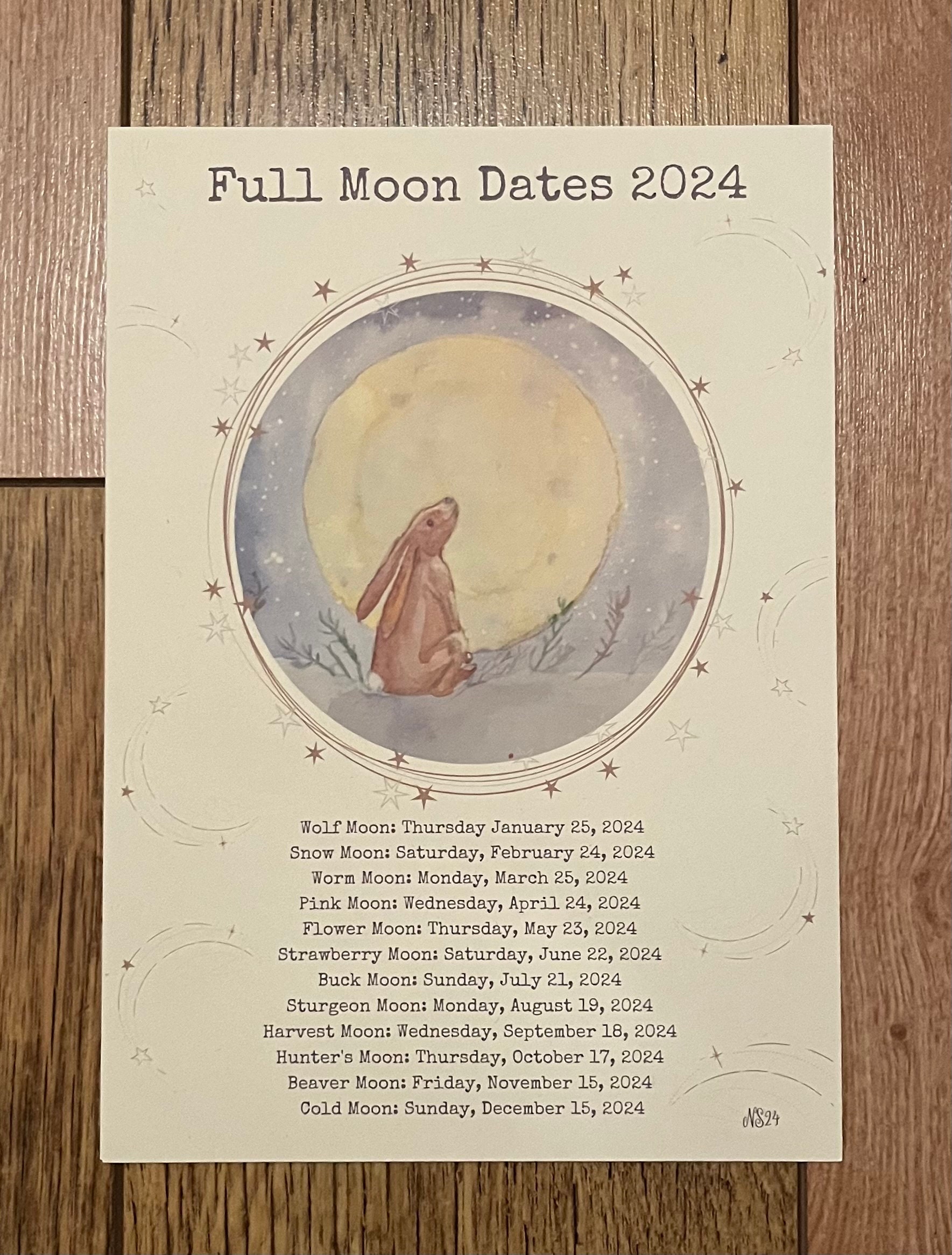 Uk Full Moon Dates 2024, Moon Gazing Hare, Altar Decor, Grimoire Pages