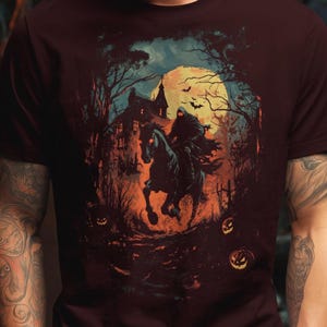 Spectral Horseman-tröja | Gotisk Halloween-ritt | Spökgårdsgrafik