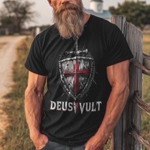 Deus Vult Militum Christi T-Shirt - Katholisches Design Für Christen