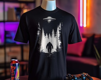 ビッグフットUFO Tシャツ、未確認生物陰謀Tシャツ