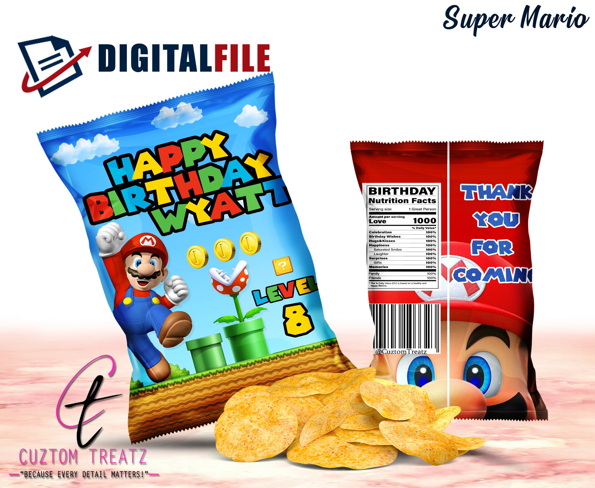 Super Mario Chip Bag 2 Designs to Choose From - Etsy Finland