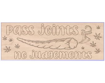 Pass Joints No Judgments ondertekenen CNC-bestand SVG DXF