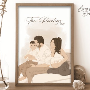 Custom Minimalist Digital Portrait Faceless Illustration, Faceless,  Home gift, Profile picture, Unique Gift for Mothers Day Present