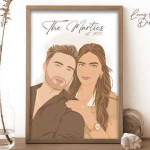 Custom Couple Portrait - Modern Portrait - No face illustration - Custom illustration - Personalized gift - Gift for Engagement Gift - Bride