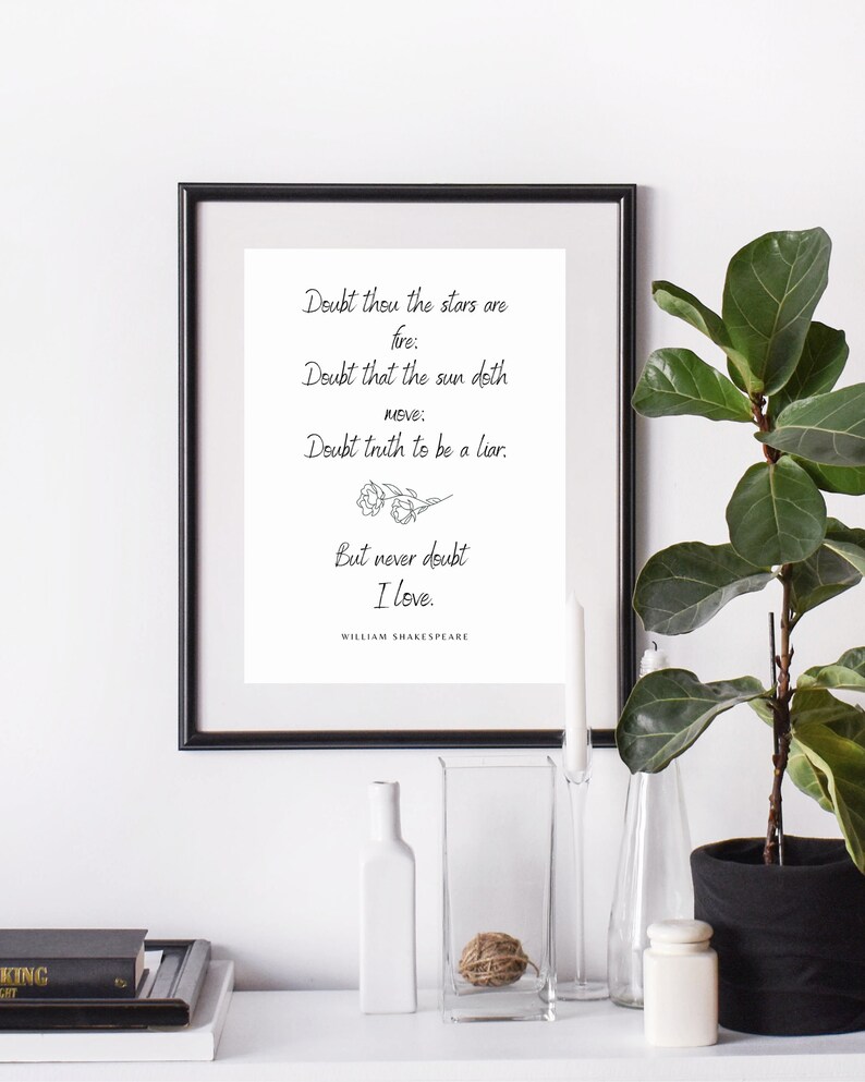 Shakespeare Printable Hamlet Quote Love Quotes Wall Decor Quote Digital ...