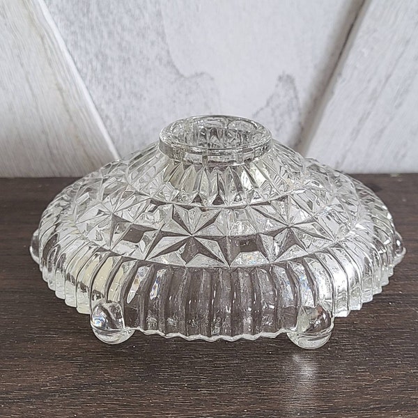 Vintage Pressed Glass Candle Holder Etsy