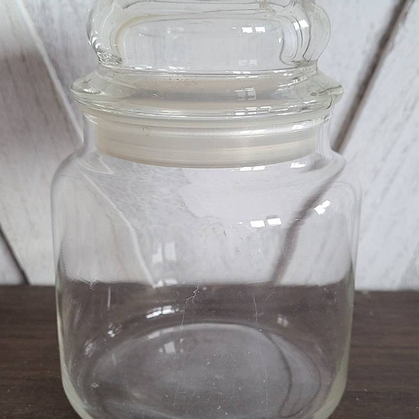 Vintage Glass Canister, with lid.