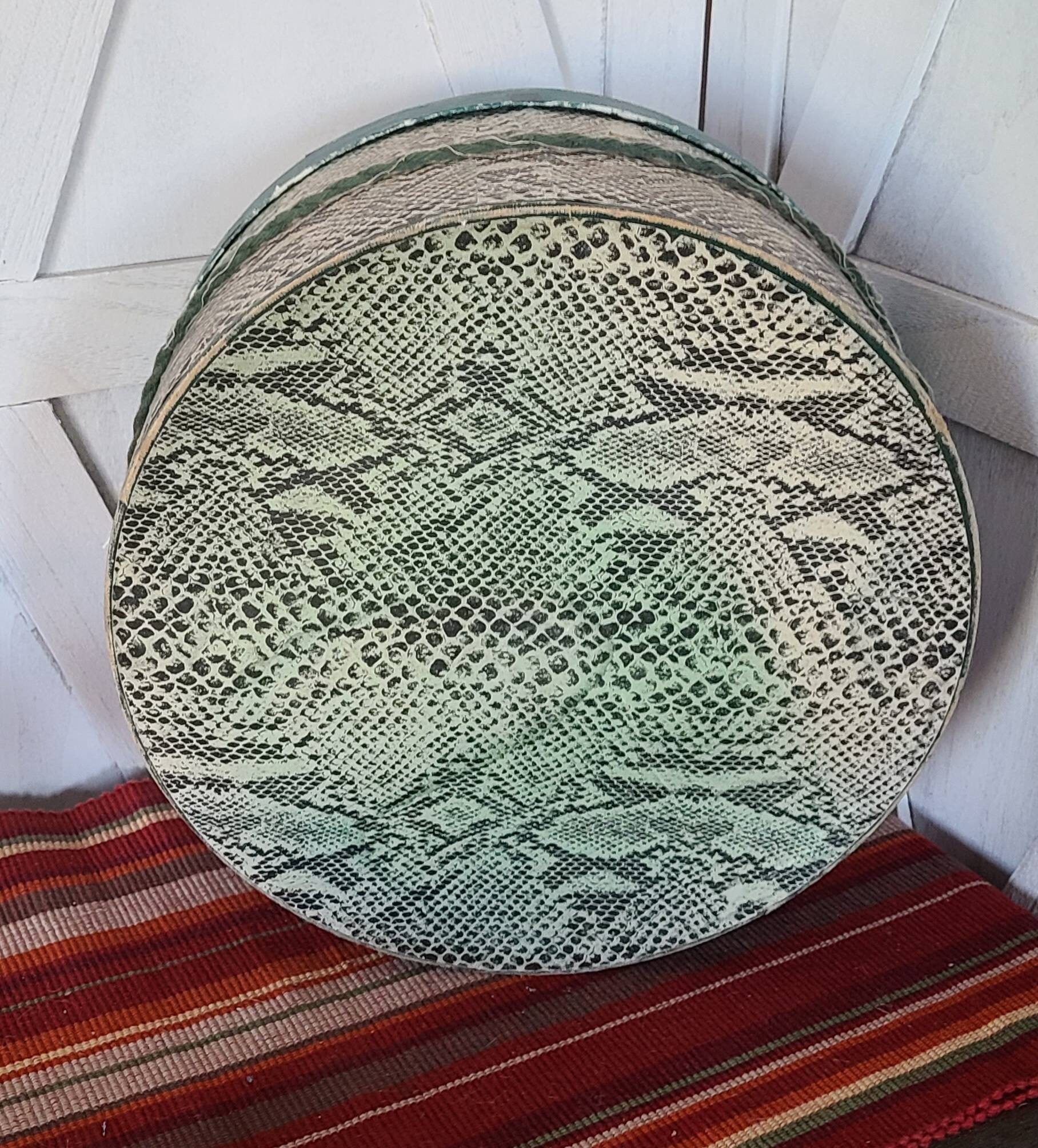 Vintage Snake Skin Pattern Hat Box. - Etsy display picture 3