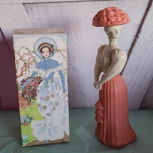 Vintage Avon Victorian Fashion Figurine. Gay Nineties Somewhere Perfume Bottle.