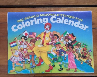 Ronald Mcdonald Coloring Calendars - Etsy