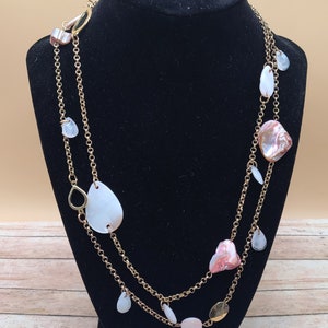 Vintage Mother of Pearl and Shell Beaded Necklace