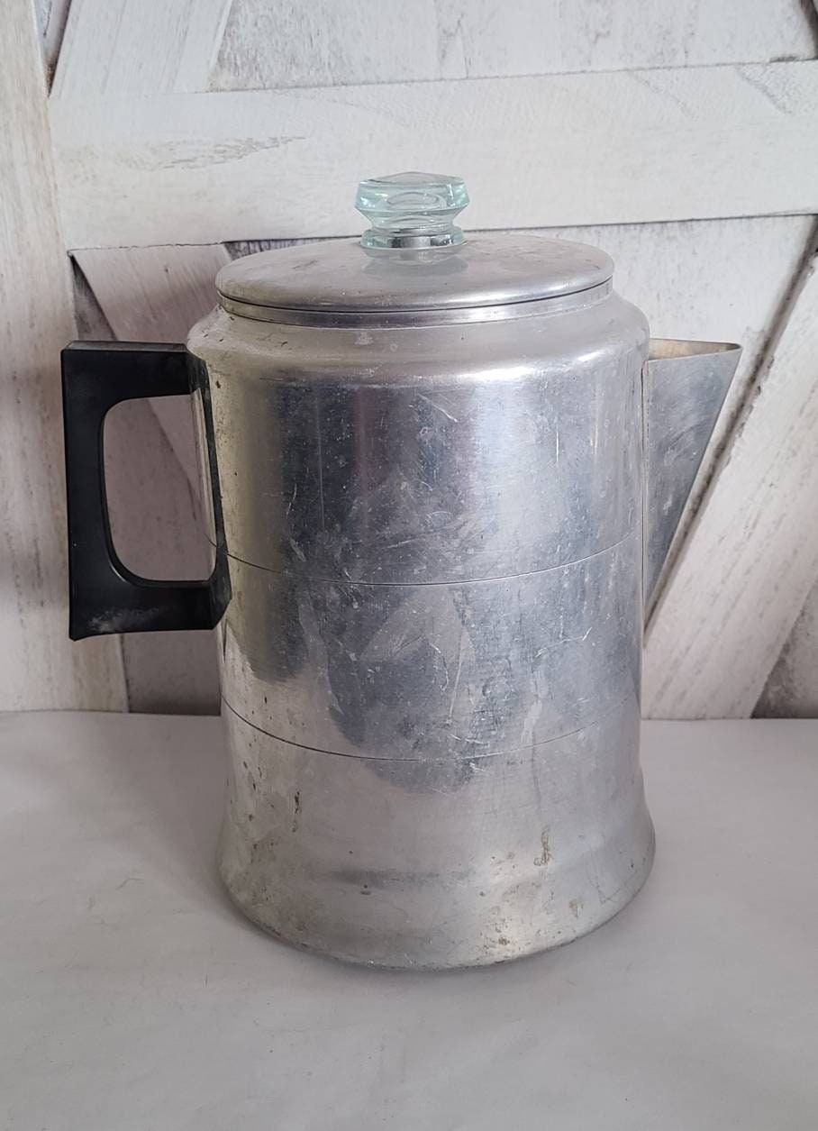 Vintage 1960s Comet Coffee Pot Percolator - Aluminum 9 Cup